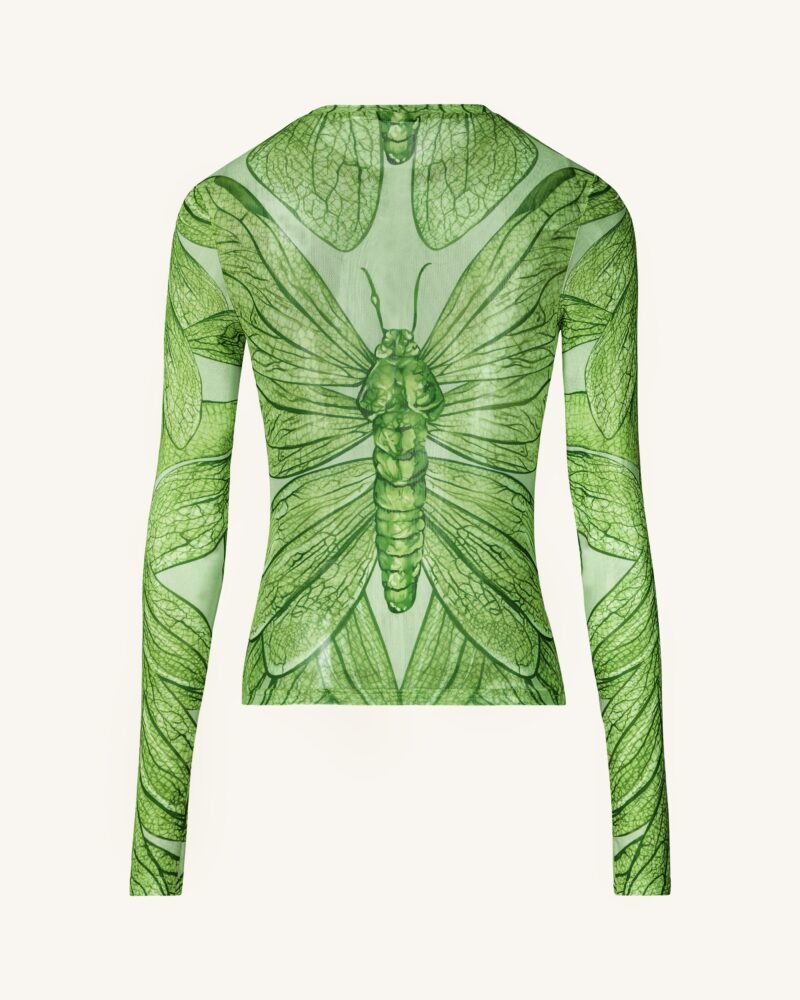 Dragonfly Vein Sheer Top - Green - Image 3