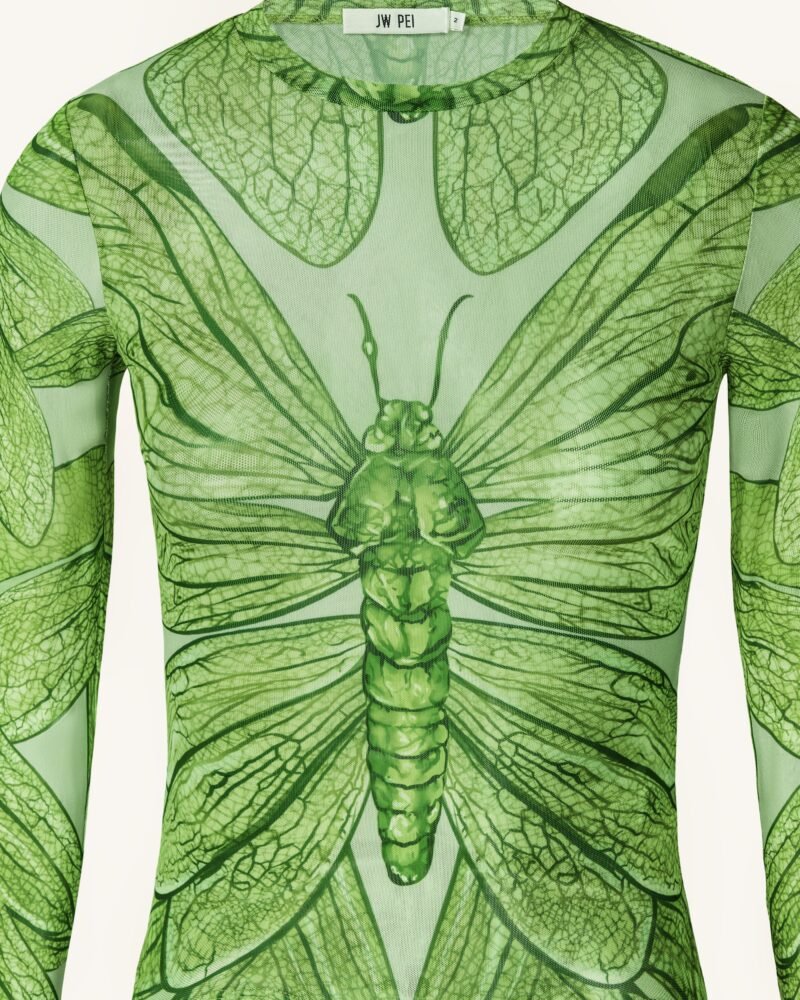 Dragonfly Vein Sheer Top - Green - Image 4