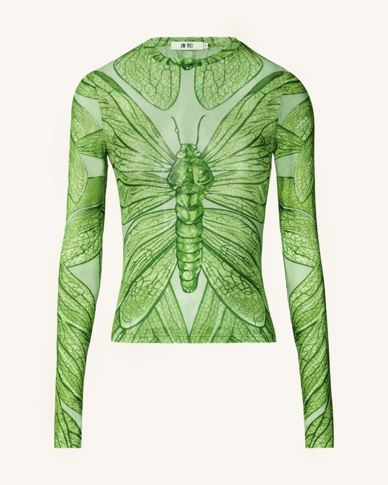 Dragonfly Vein Sheer Top - Green - Image 1