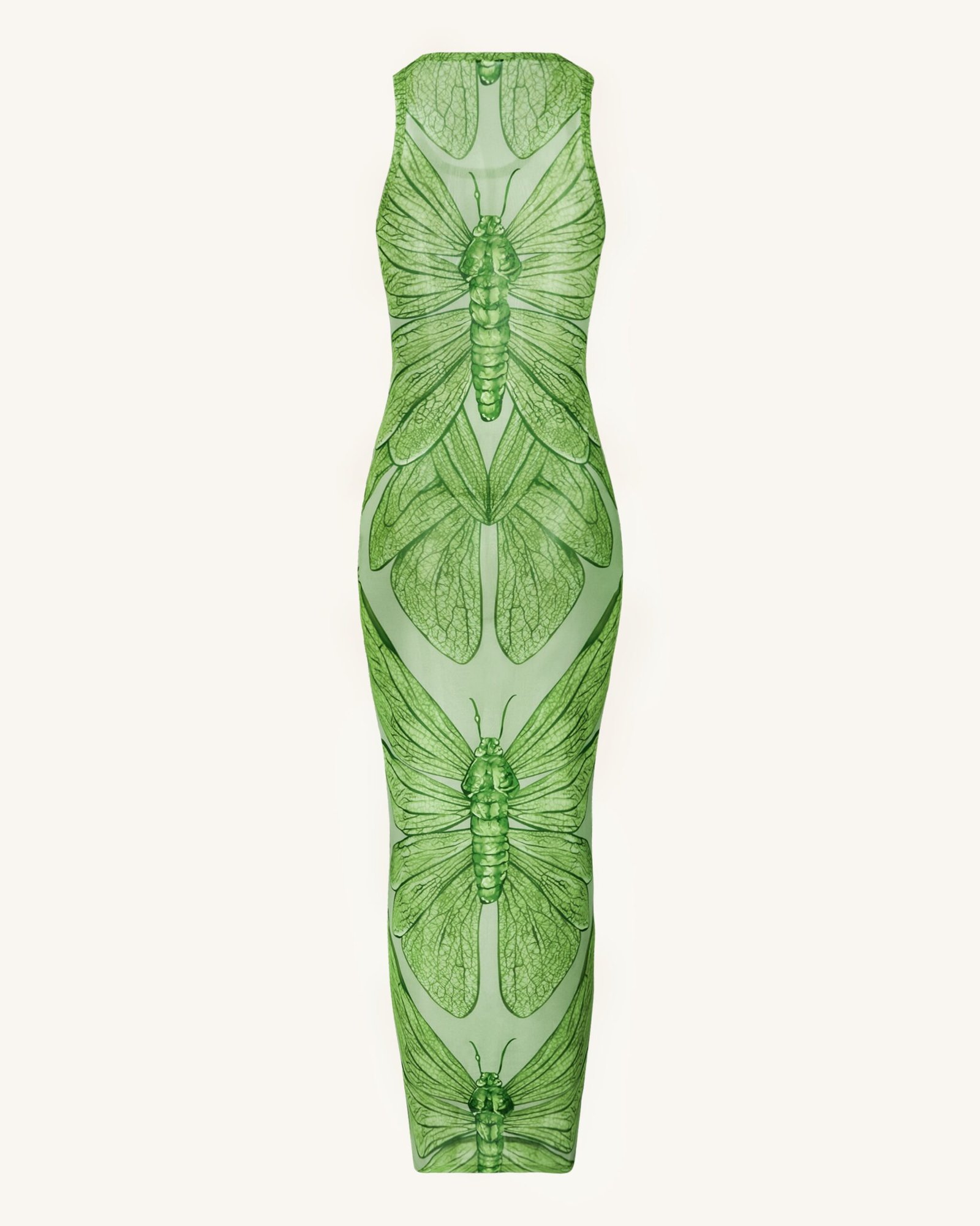 LDS1055-7BACK.png Dragonfly Axis Tank Mesh Dress - Green - Image 3