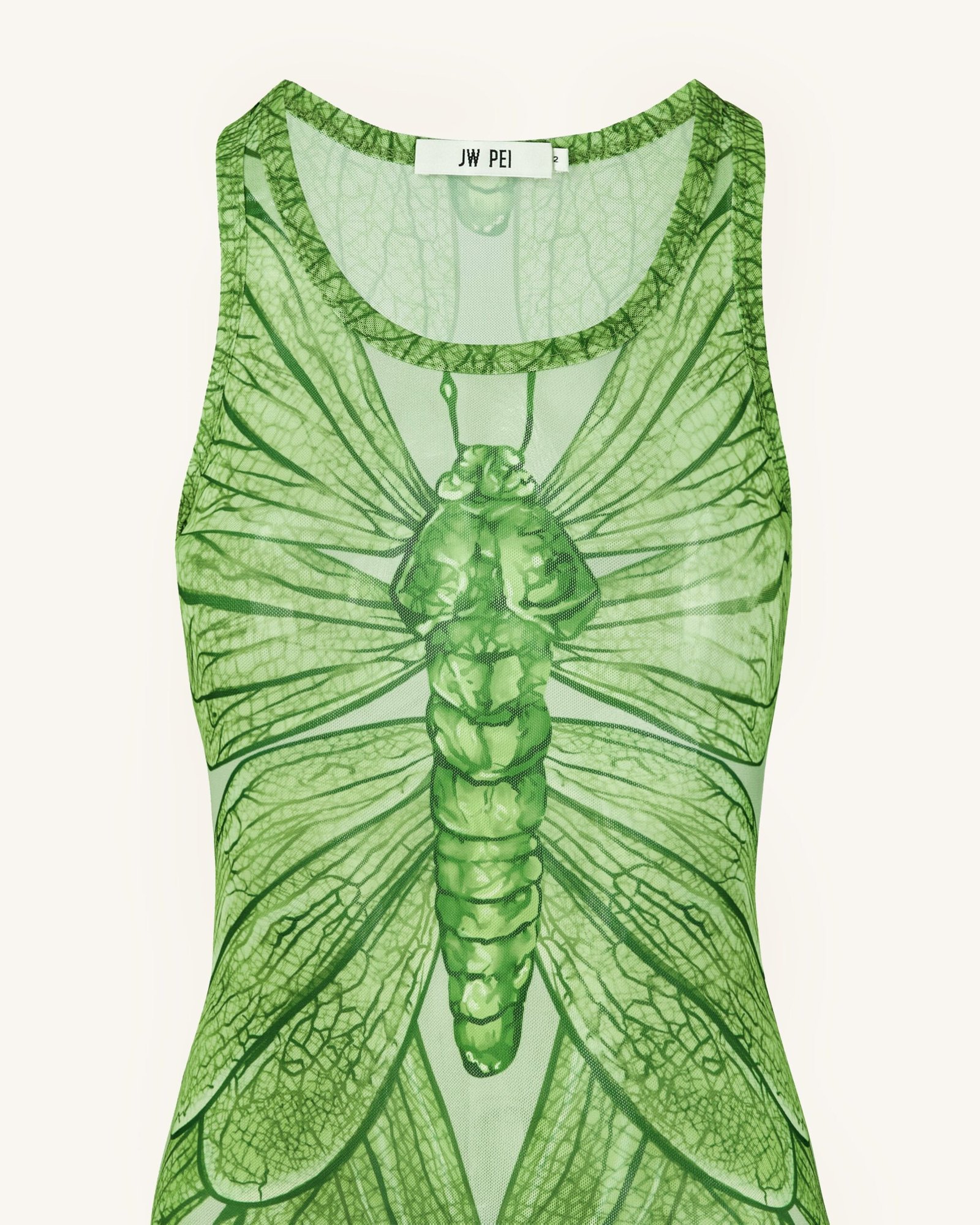 LDS1055-7DETAIL.png Dragonfly Axis Tank Mesh Dress - Green - Image 4