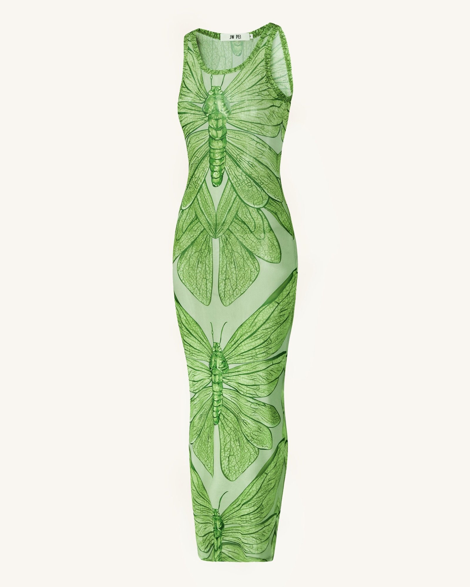 LDS1055-7SIDE.png Dragonfly Axis Tank Mesh Dress - Green - Image 2