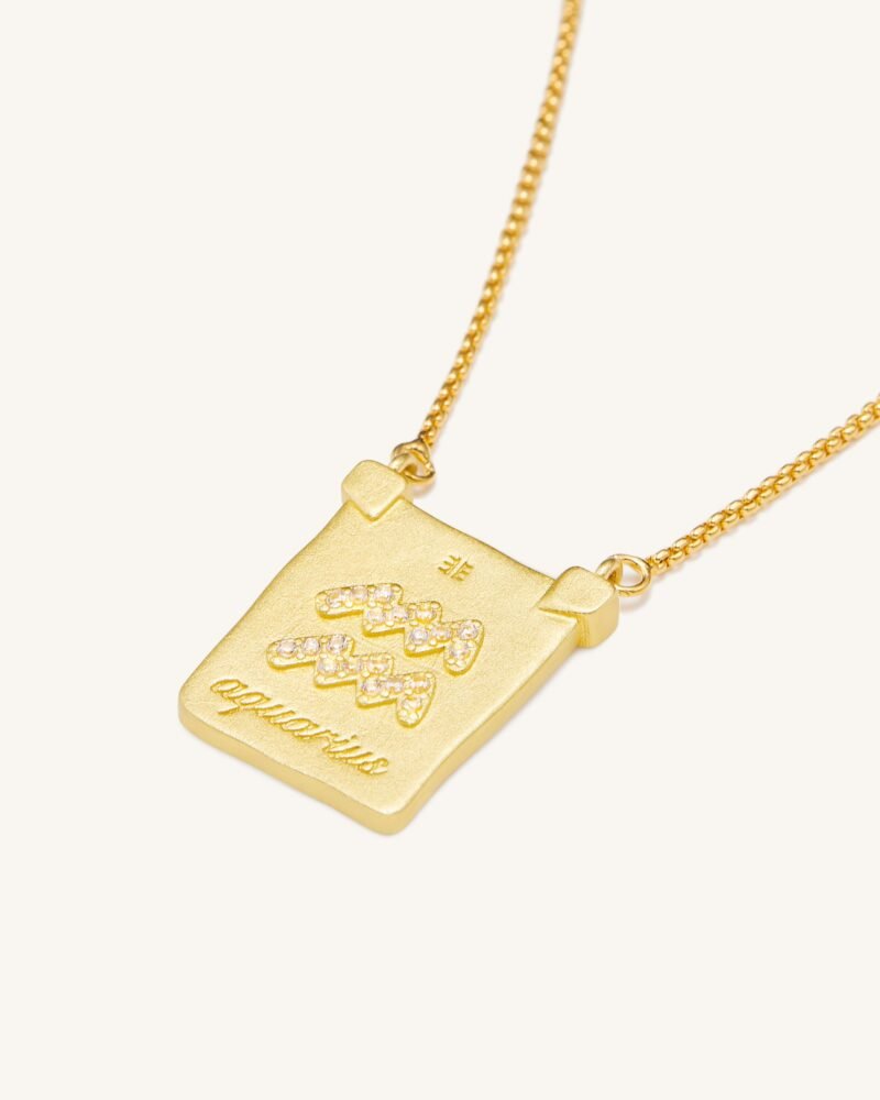 Zodiac Pendant Necklace - 18ct Gold Plated - Image 14