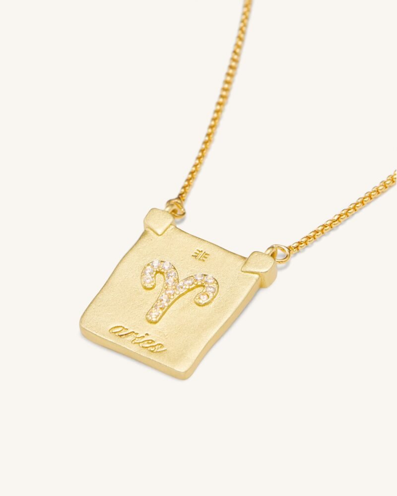 Zodiac Pendant Necklace - 18ct Gold Plated - Image 1