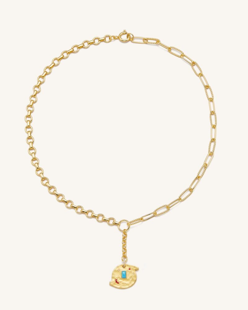Cosmos Round Necklace - 18ct Gold Plated & Multicolor Zircon - Image 1