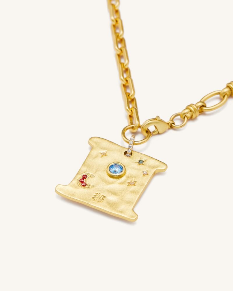 Cosmos Square Necklace - 18ct Gold Plated & Multicolor Zircon - Image 2