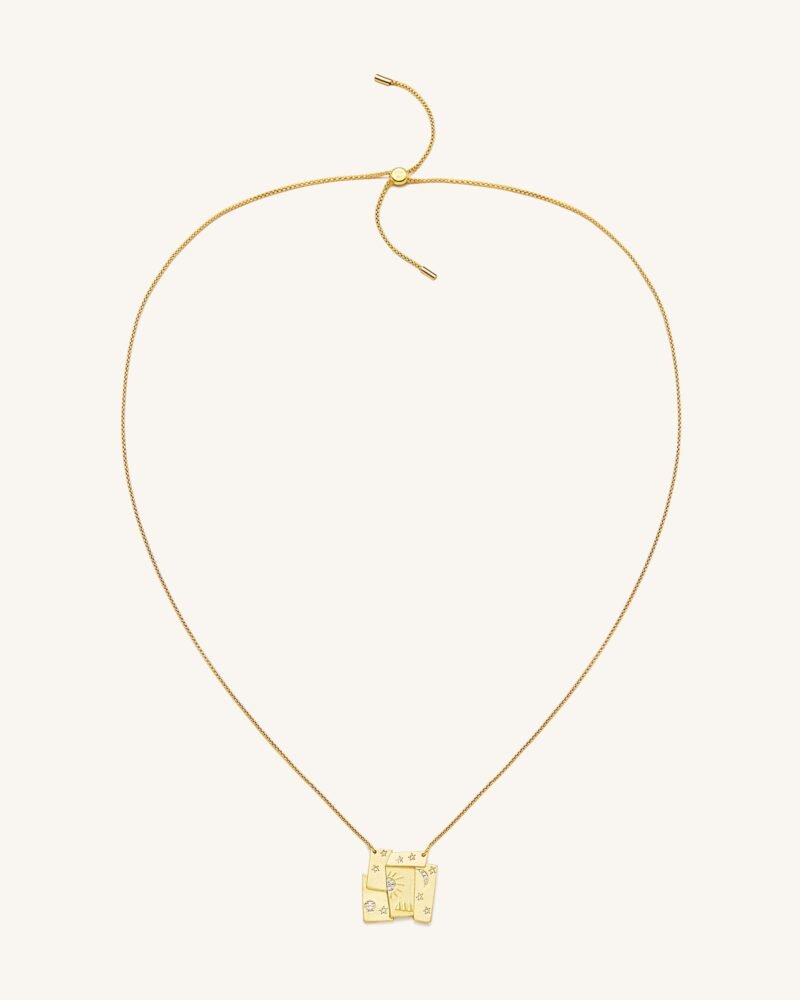 Cosmos Combination Necklace - 18ct Gold Plated & White Zircon - Image 2