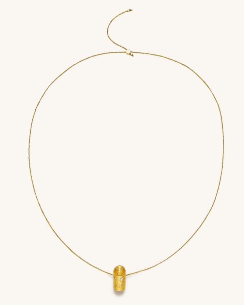 Bamboo Necklace - 18ct Gold Plated & White Zircon - Image 2