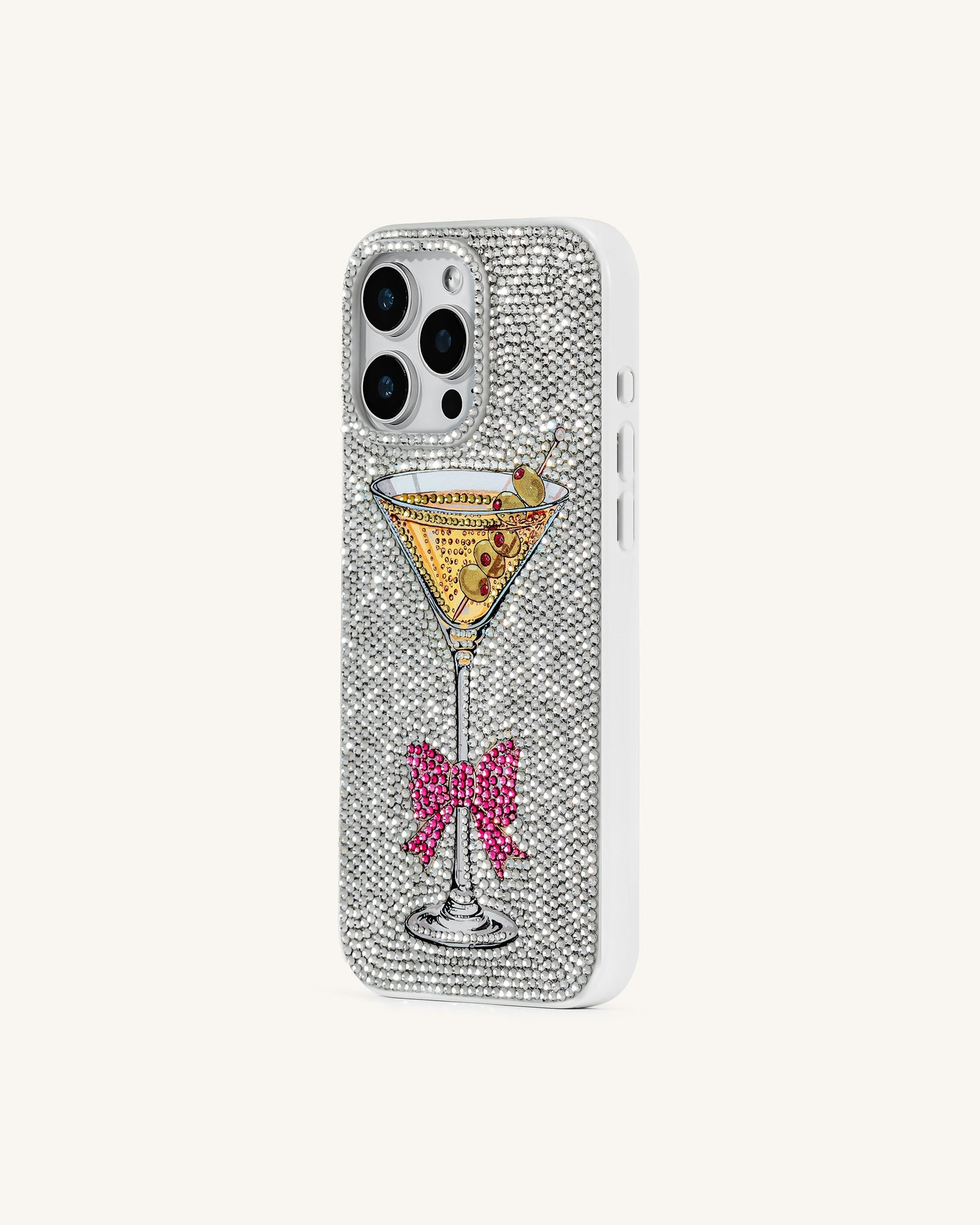 PE058-2-SIDE1 Sparkling Martini Phone Case - Multicolor White - Image 2