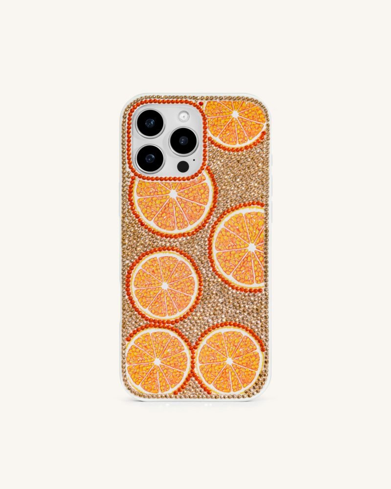 Orange Burst Bling Phone Case - Multicolor Orange - Image 1