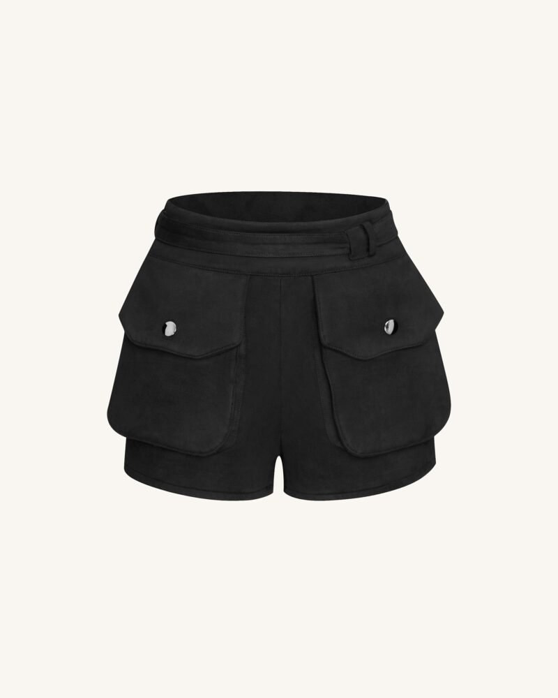 Abigail High-Waisted Utility Shorts - Black - Image 2