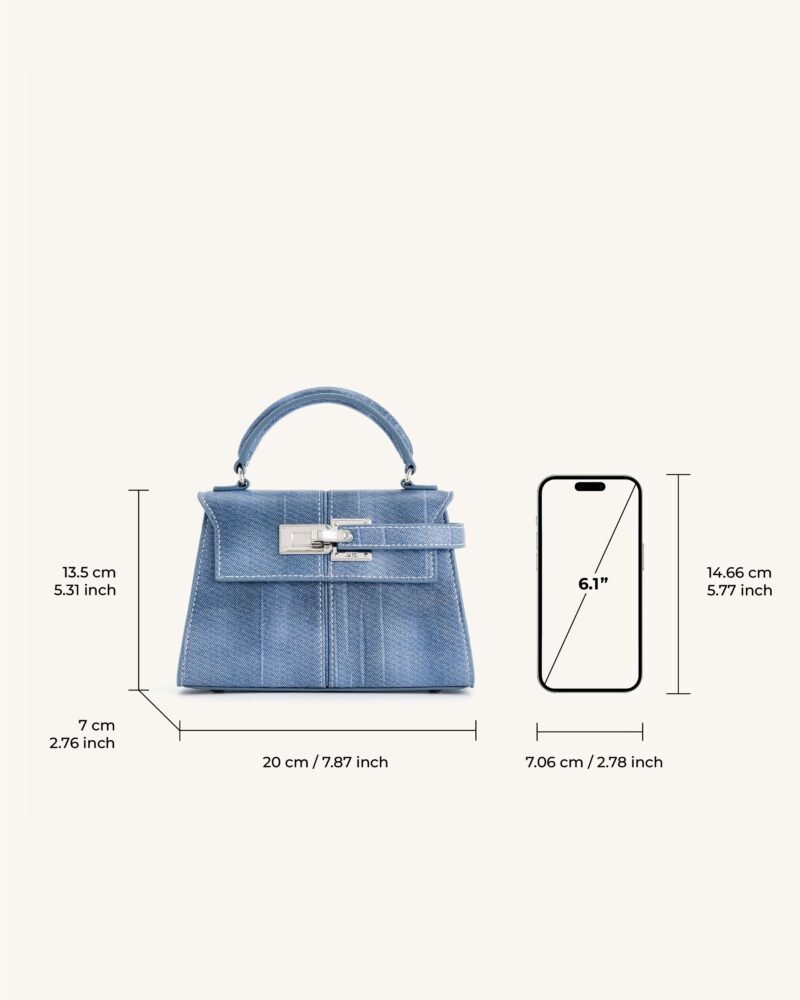 Elise Top Handle Bag - Blue - Image 5