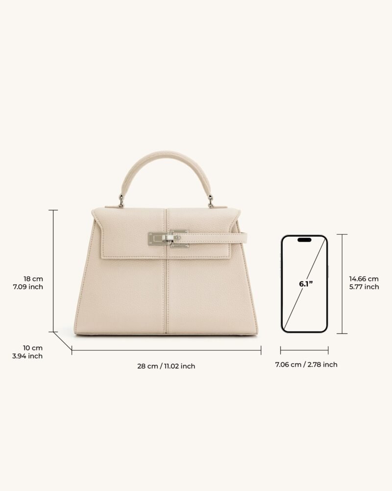 Elise Large Top Handle Bag - White - Image 5