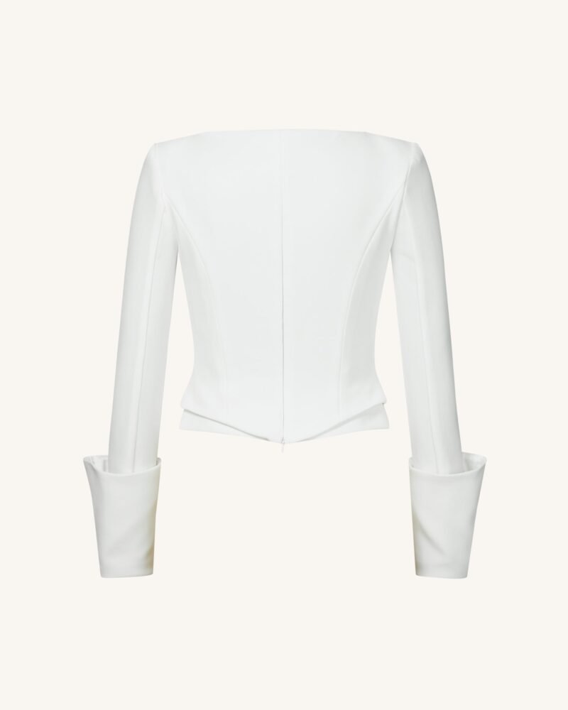 Lydia Corset-Inspired Blazer - White - Image 6