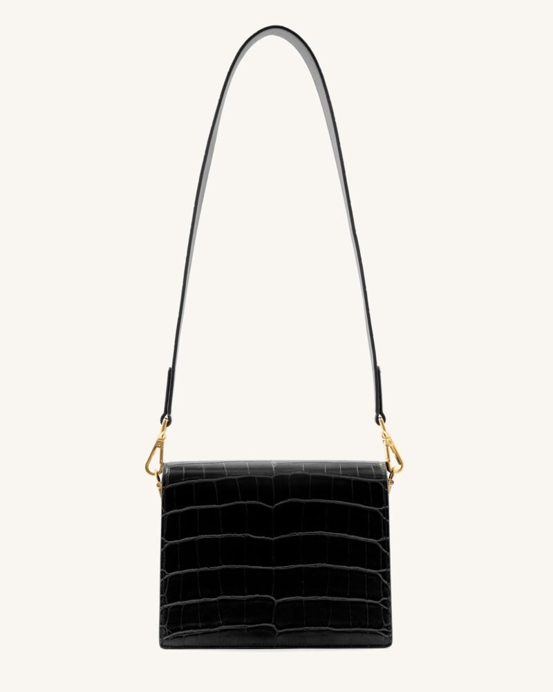 Mini Flap Crossbody - Black Croc - Image 3