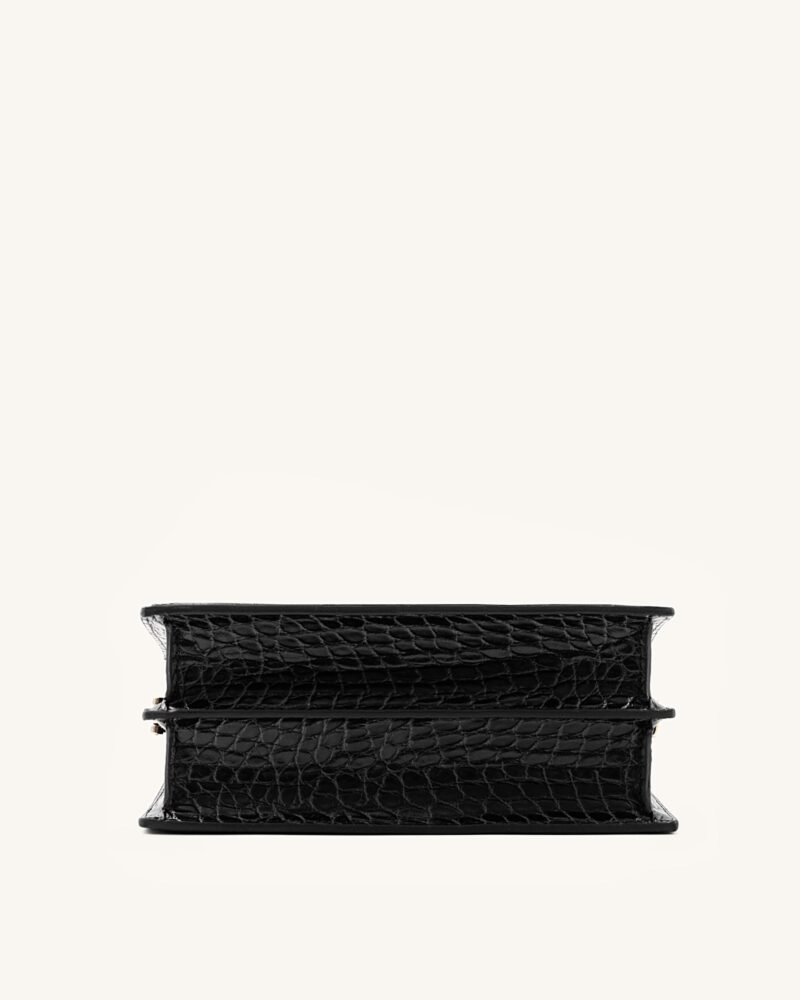 Mini Flap Crossbody - Black Croc - Image 7