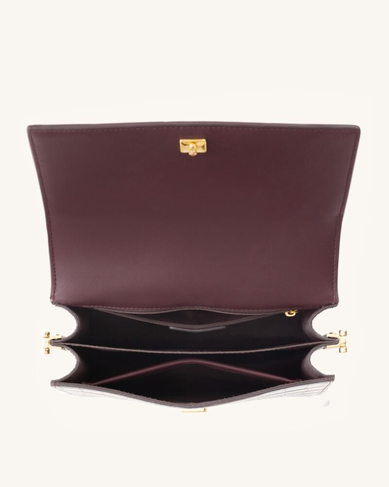 Mini Flap Crossbody - Brown Croc - Image 7
