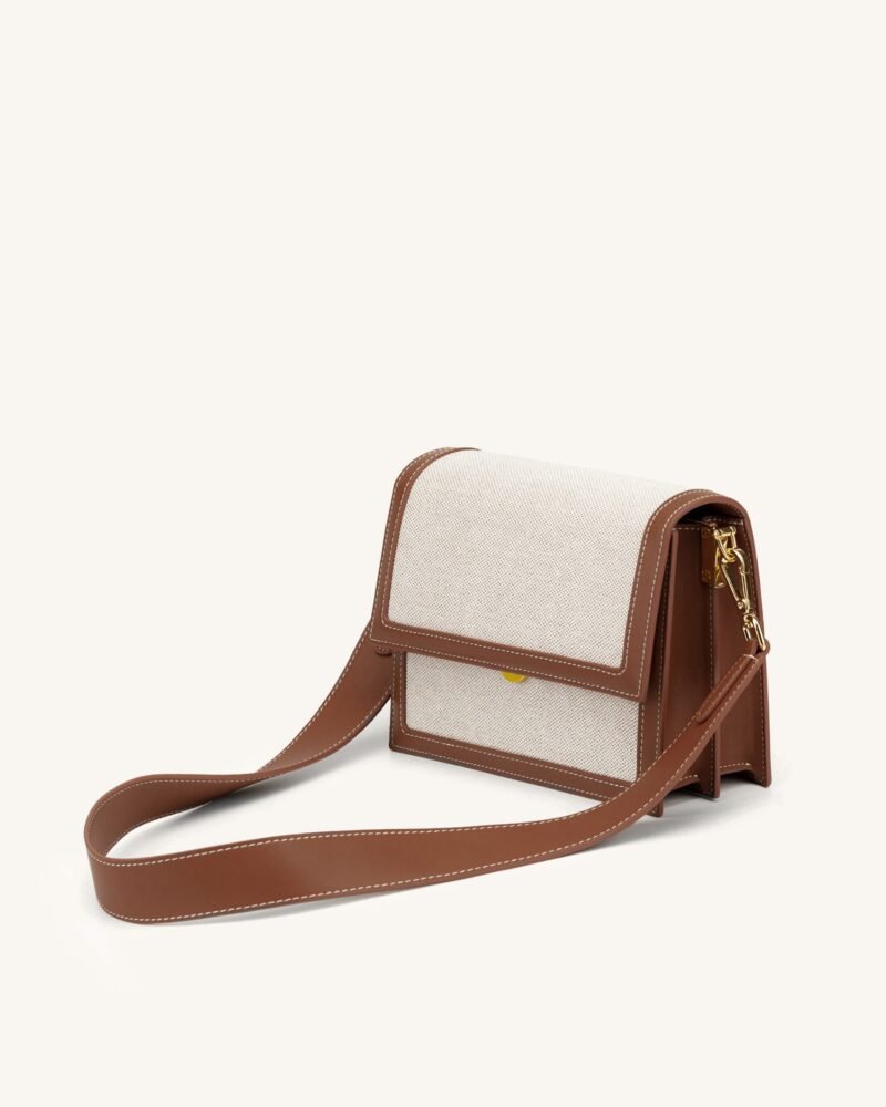 Mini Flap Crossbody - Beige Canvas - Image 1