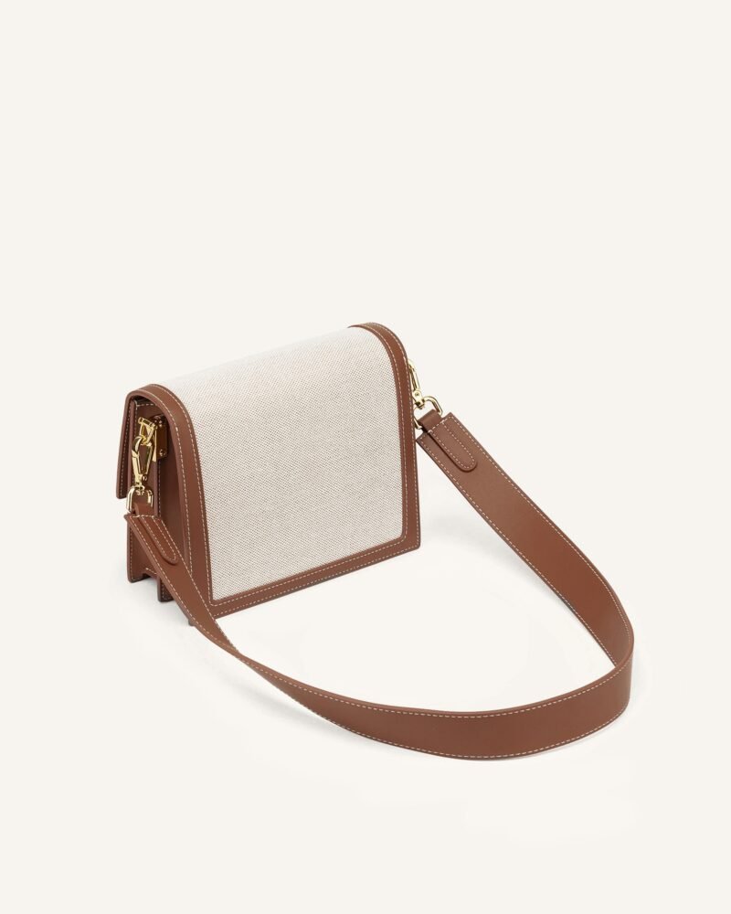Mini Flap Crossbody - Beige Canvas - Image 4