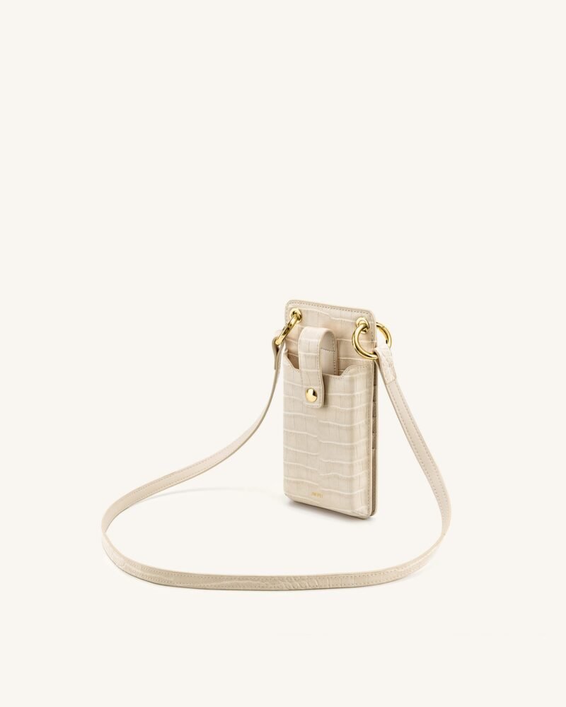 Quinn Phone Bag - Ivory  Croc - Image 2