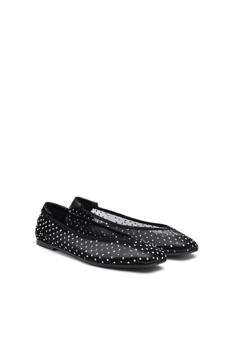 Olivia Crystal Flats – Black - Image 1