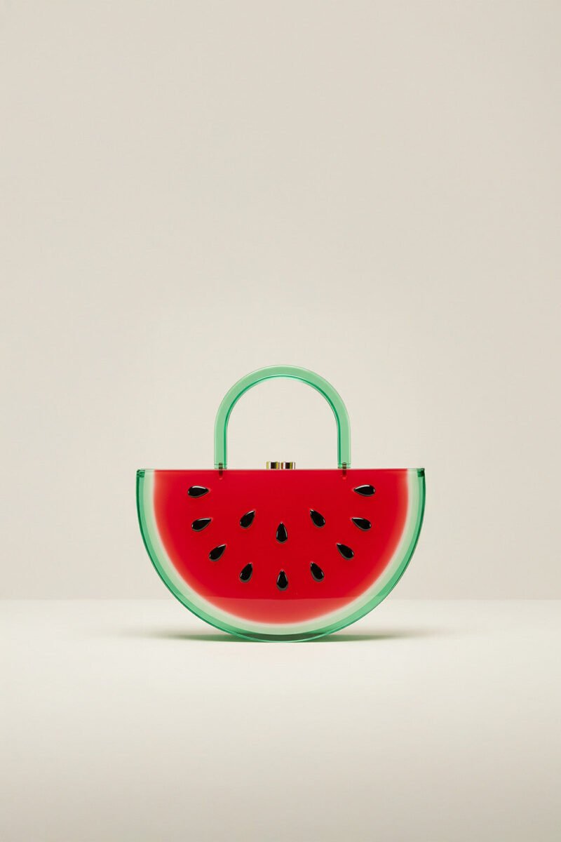 Melon Acrylic Clutch Bag - Red - Image 1
