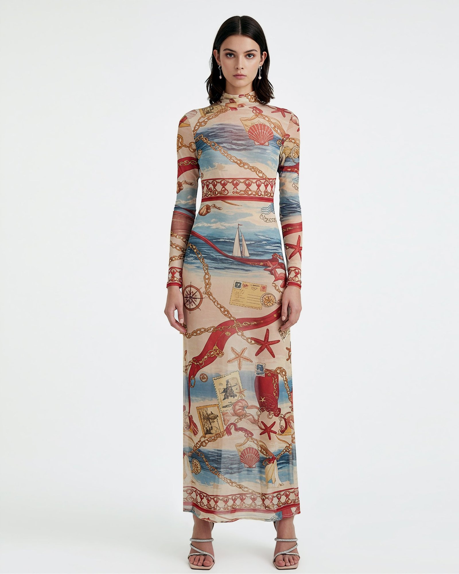 unnamed_3cb93d32-1eb2-4244-8978-7970d07512b1 Scenic Print Mesh Sheer Maxi Dress – Beige - Image 1