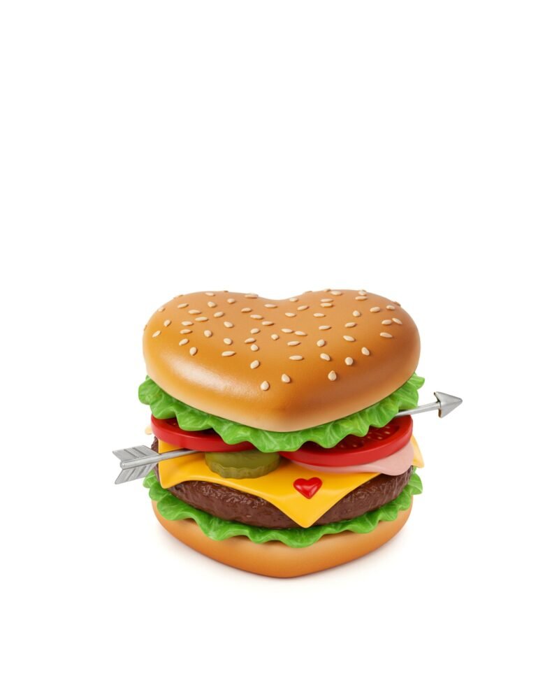 Heart Burger Novelty Clutch Bag - Image 1