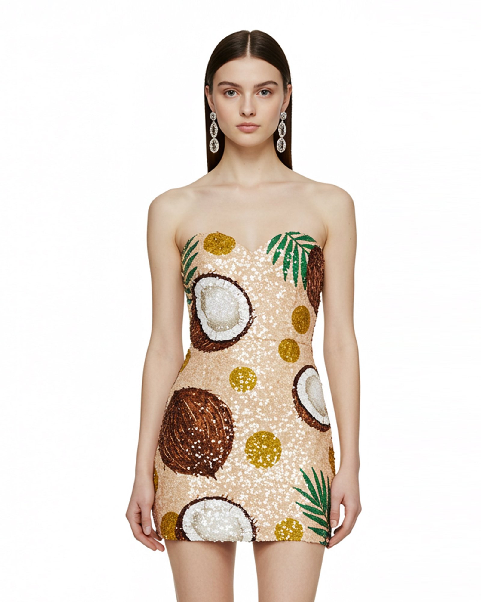 unnamed_848a2acf-65f9-4d83-abb2-7b1e877ea56b Sequin Coconut Strapless Dress – MultiColor - Image 1