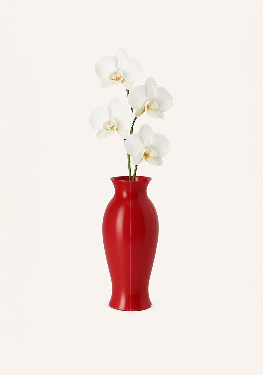 unnamed_9b727f62-48a0-4a02-b1c7-e5cb5ef9601e Red Vase White Orchid Clutch - Red - Image 1