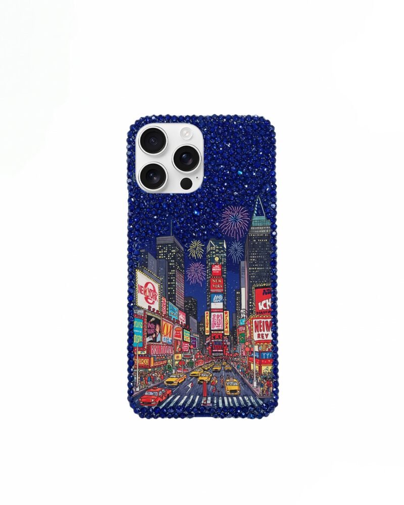 Times Square Night Phone Case – Blue - Image 1