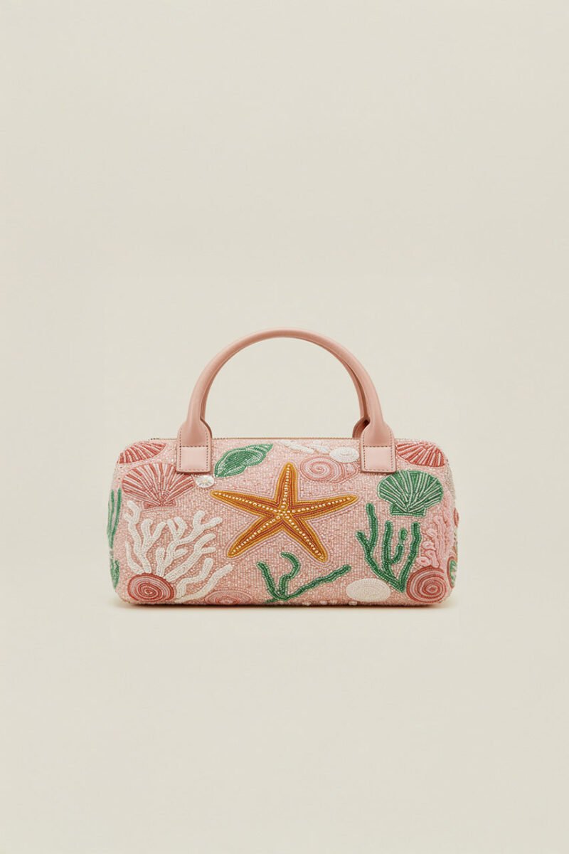 Lana Starfish Embellished Top Handle Bag - Pink - Image 1