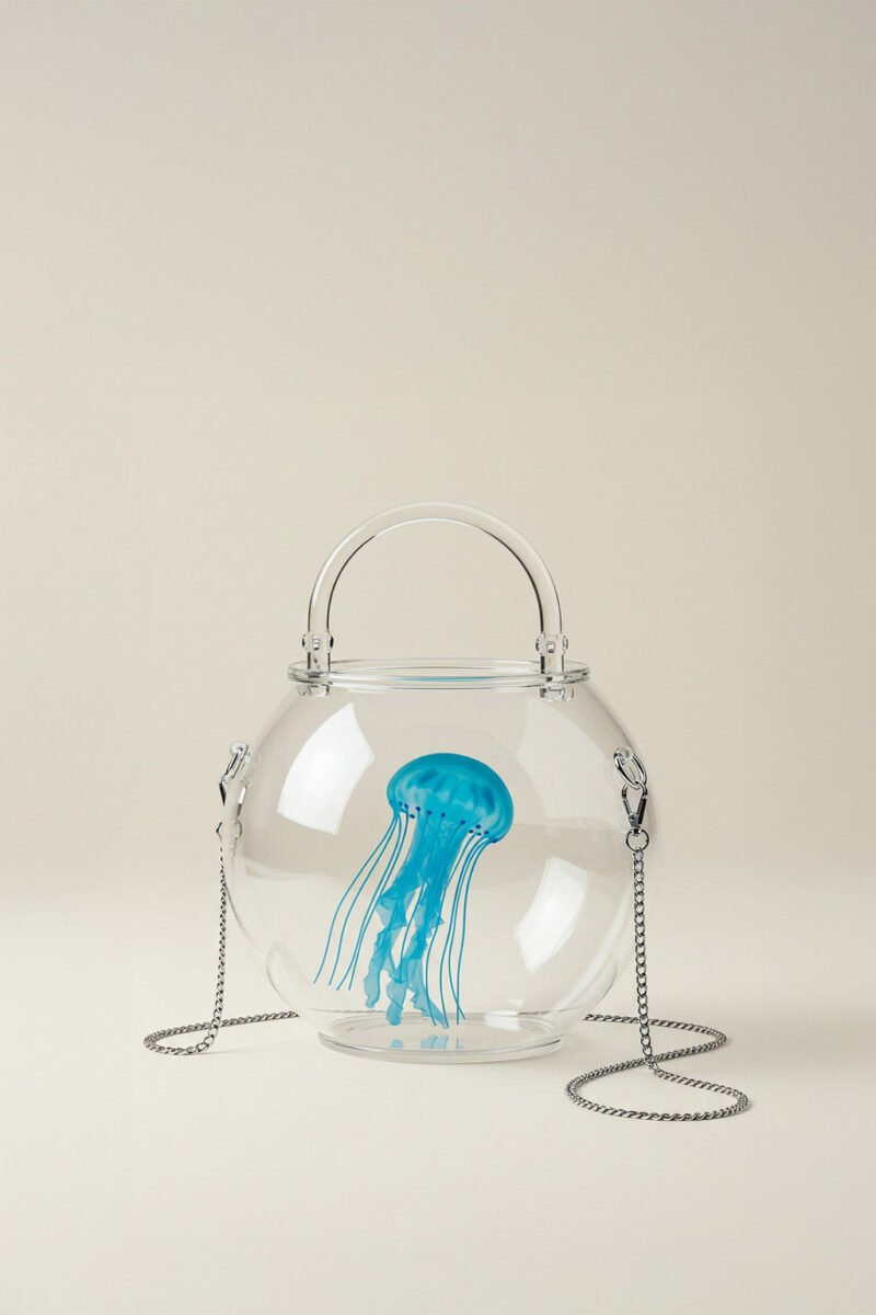 Jellyfish Globe Shaped Bag - Clear Blue - Image 1